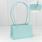 Пакет подарочный 19х12х10.5см Ваза для цветов "Ромбы" (Голубой)