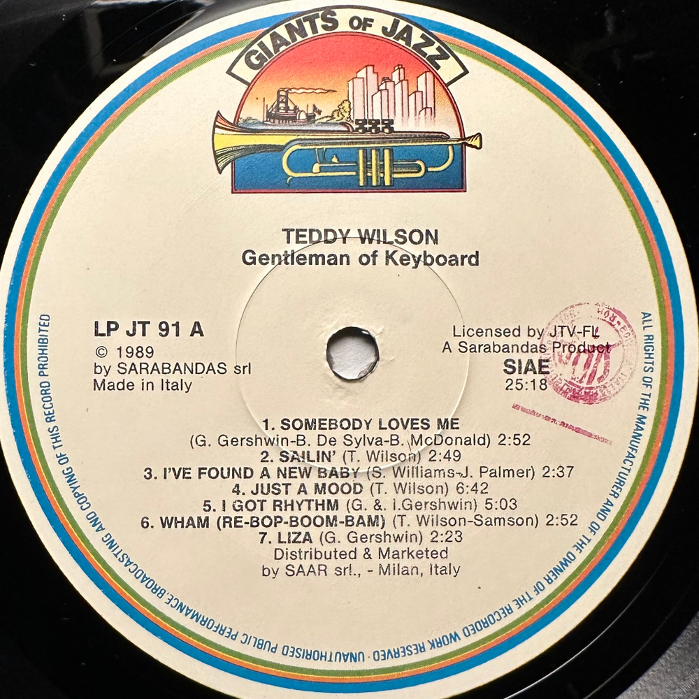 Teddy Wilson - Gentleman Of Keyboard (Италия 1989г.)