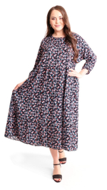 [m]Платье ярусами длинное 9024