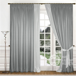 Готовые шторы для гостиной ДУЭТ (арт. А30-312-4)  - (180х270)х2 см. - серый