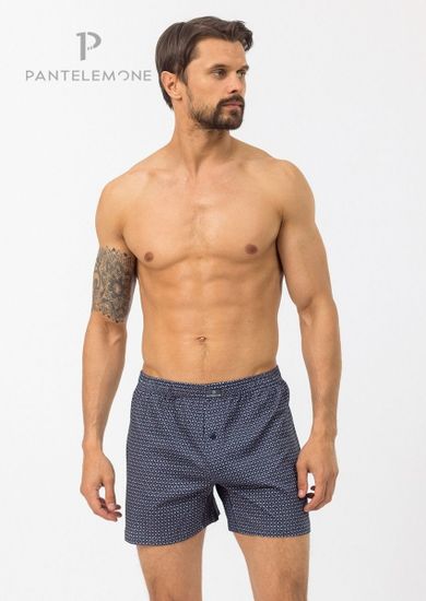 Трусы мужские семейные для больших мужчин Pantelemone PMBB-397, геометрия темно-синяя