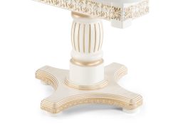 Деревянный стол Морнит 220(320)х110 слоновая кость / золото