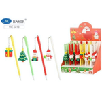 Ручка шариковая синяя,сьемный брелок "Новогодние" (Basir)