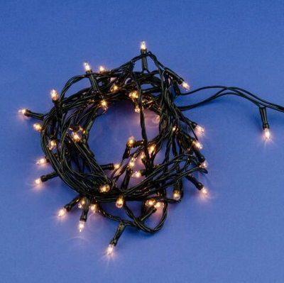 Гирлянда с контроллером, 5м. 50 миниламп накаливания теплый белый свет Провод зеленый Uniel UL-00007189 UDL-S0500-050/DGA WARM WHITE IP20 MINI