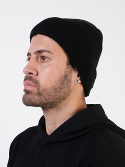 Мужская зимняя шапка с отворотом Prival Classic-1, чёрная