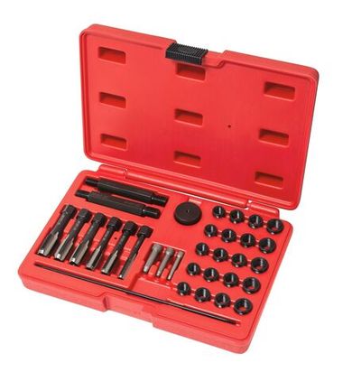 Набор футорок и метчиков для восстановления резьбы 33пр.(М8х1, М10х1, М10х1.25, М12х1.25), в кейсе Forsage F-933G1