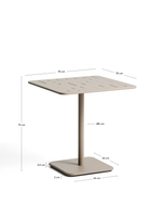 Уличный стол Brai из оцинкованной стали бежевого цвета, 70 x 70 см