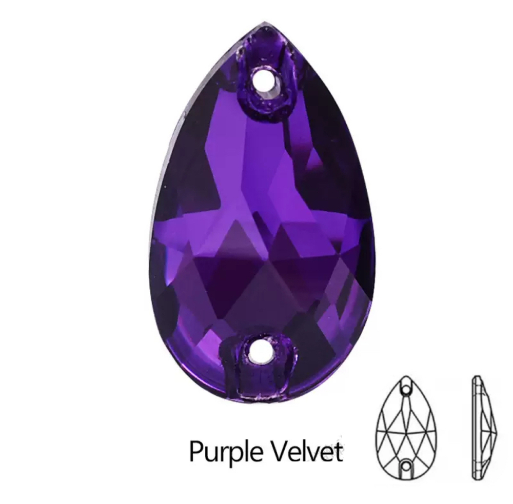 Стразы пришивные, Teardrop, Purple Velvet, 277, 16*25mm, (36 ea/pkg), 5A+, (F2)