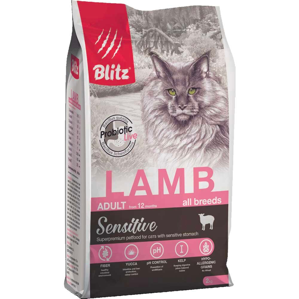 Blitz Sensitive корм для кошек с ягненком (Adult Cats Lamb)