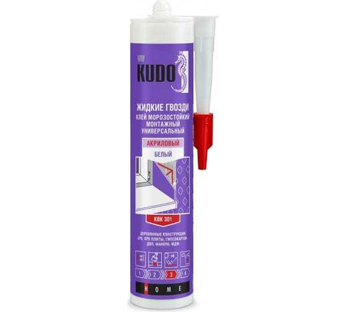 Клей жидкие гвозди Кудо КВК-301 280мл акрил универс белый