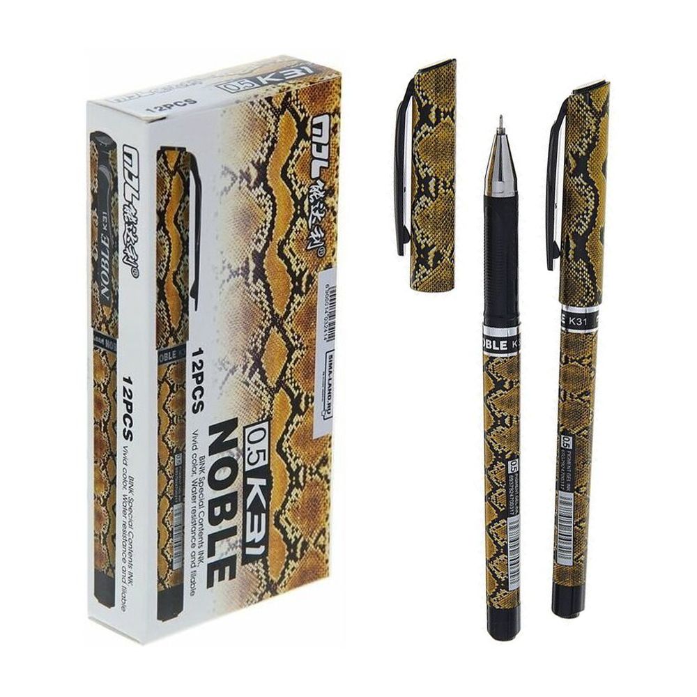 Ручка гелевая, Nengdali, синие чернила, пластиковый корпус с рисунком, 12 шт