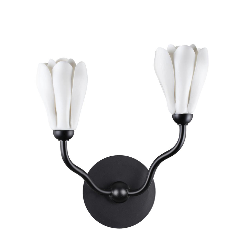 5090/2W MODERN ODL25 553 черный матовый/белый/фарфор Бра G4 LED 2*5W GARDI