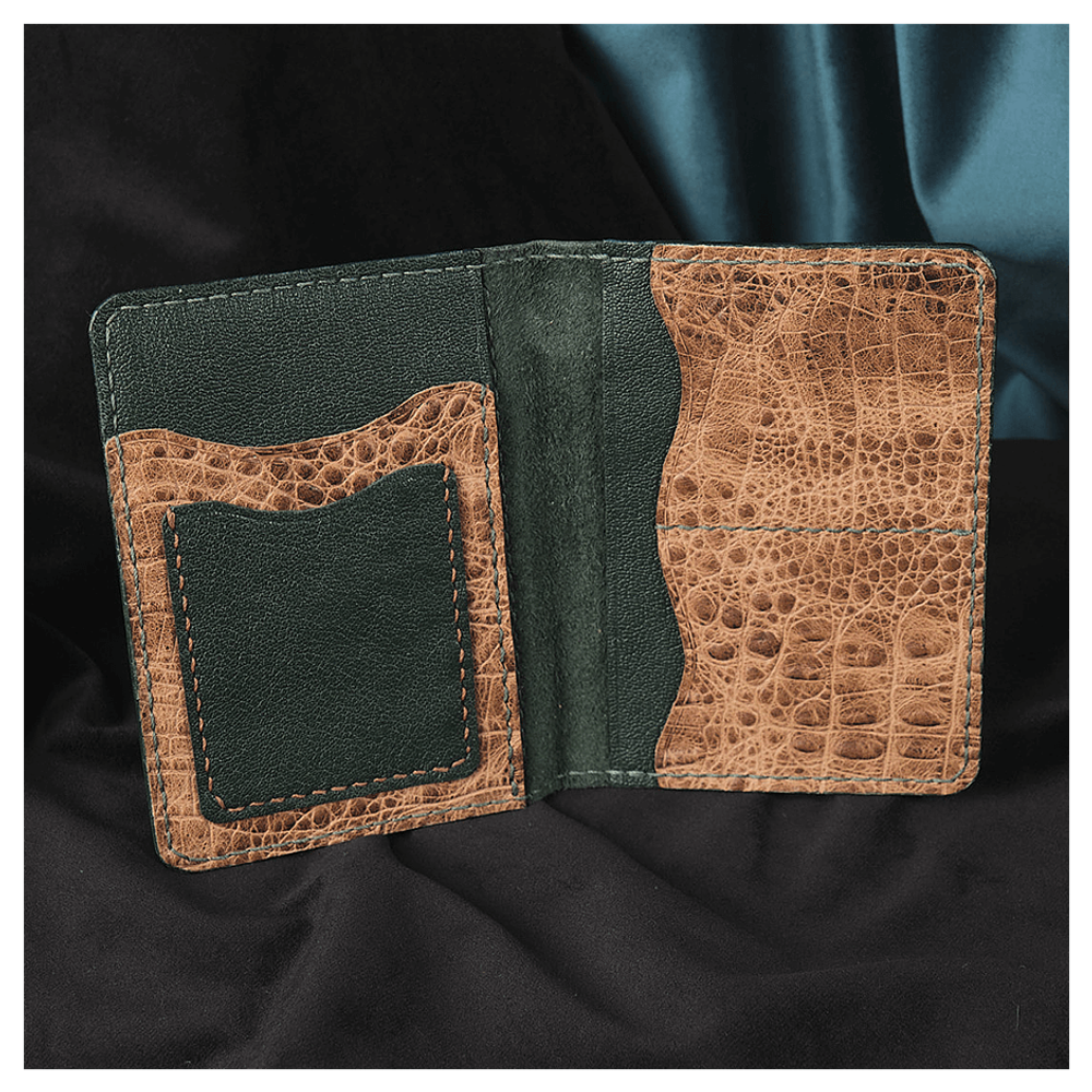 Кожаная обложка на паспорт «Малахитница»