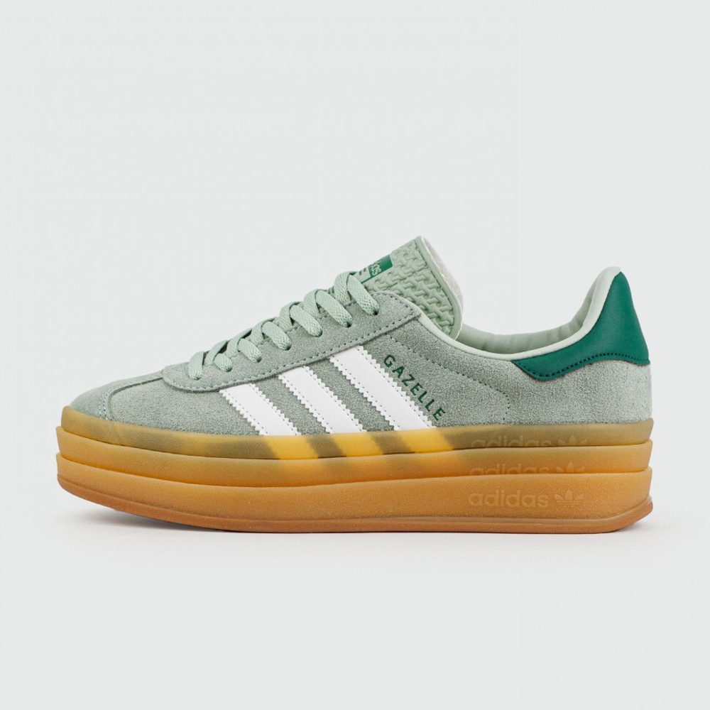 кроссовки Adidas Gazelle Bold Green / Gum Wmns
