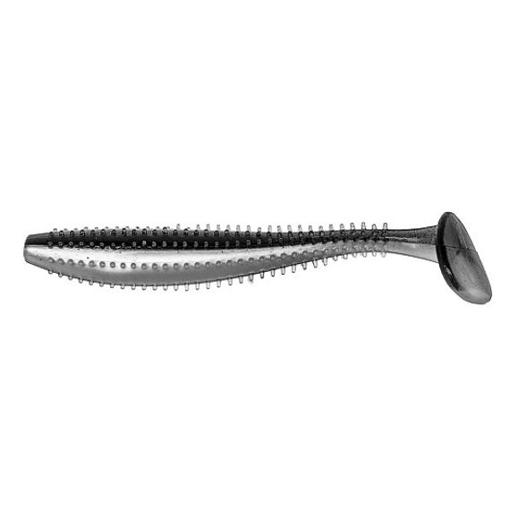Виброхвост несъедоб. Shaggy 3,35&#39;/8,5 см Black &amp; Pearl 30шт. (HS-16-028-N-30) Helios