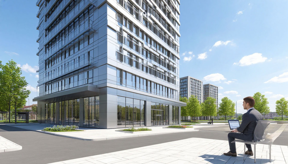 Проект вентилируемого фасада из композитных и алюминиевых кассет стадия КМ (КМД)