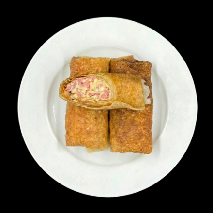 БЛИНЫ С ВЕТЧИНОЙ И СЫРОМ