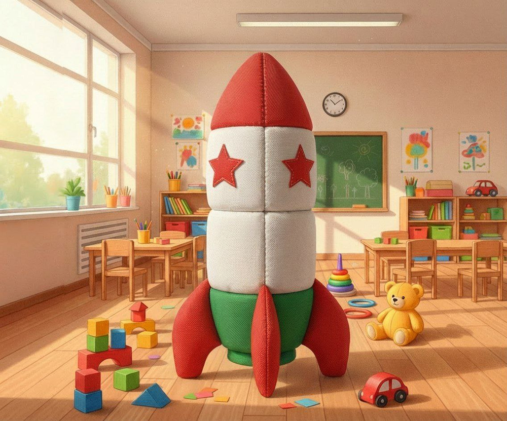 Мягкая ракета-конструктор для детей, 8 элементов