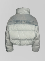 Куртка комбинированная с джинсой на молнии с надписью сзади