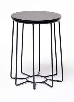 "Эквадор" журнальный стол из HPL круглый Ø40 H55, каркас из стали темно-серый (RAL 7024), цвет столешницы "серый гранит"