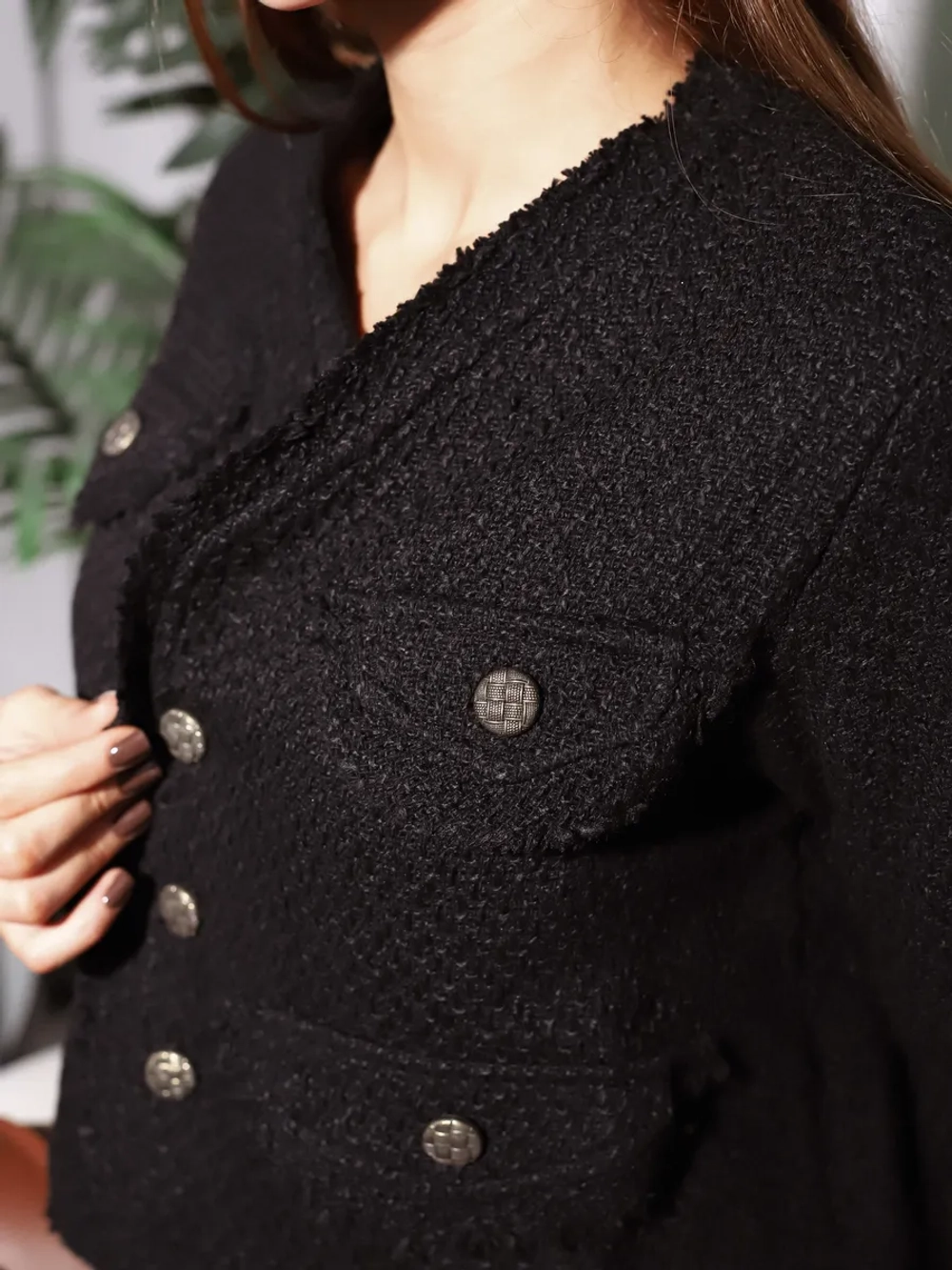 Жакет укороченный твидовый