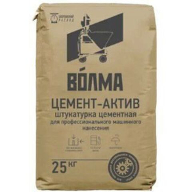 Штукатурка цементная Волма Цемент Актив серый 25 кг