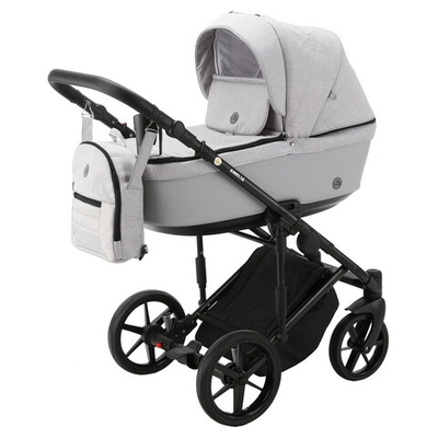 Детская коляска Adamex Amelia 2 в 1 AM248-TIP (СВ.СЕР+СВ.СЕР.КОЖА)