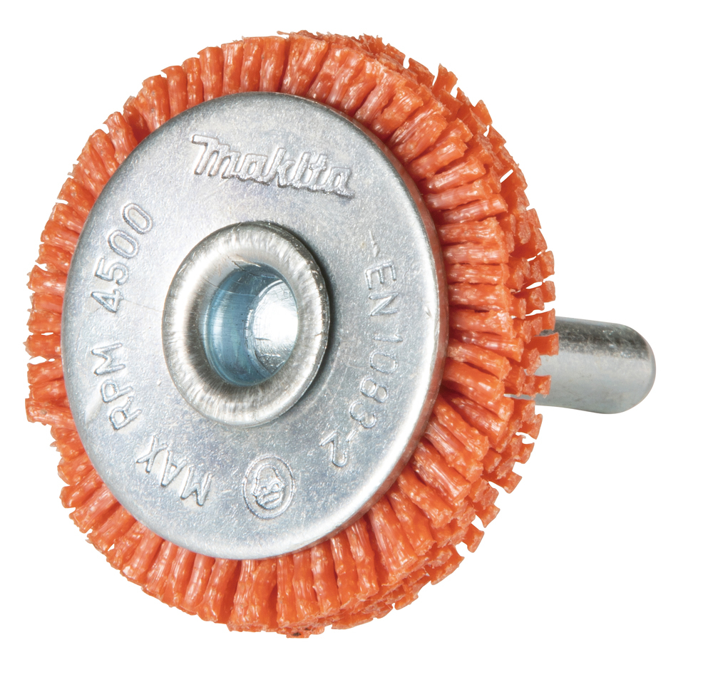 Щетка нейлоновая дисковая (d38 мм, красная, G80, 6 мм) Makita D-45565 38 мм 80G Дисковая Нейлон Оранжевая Шлифование