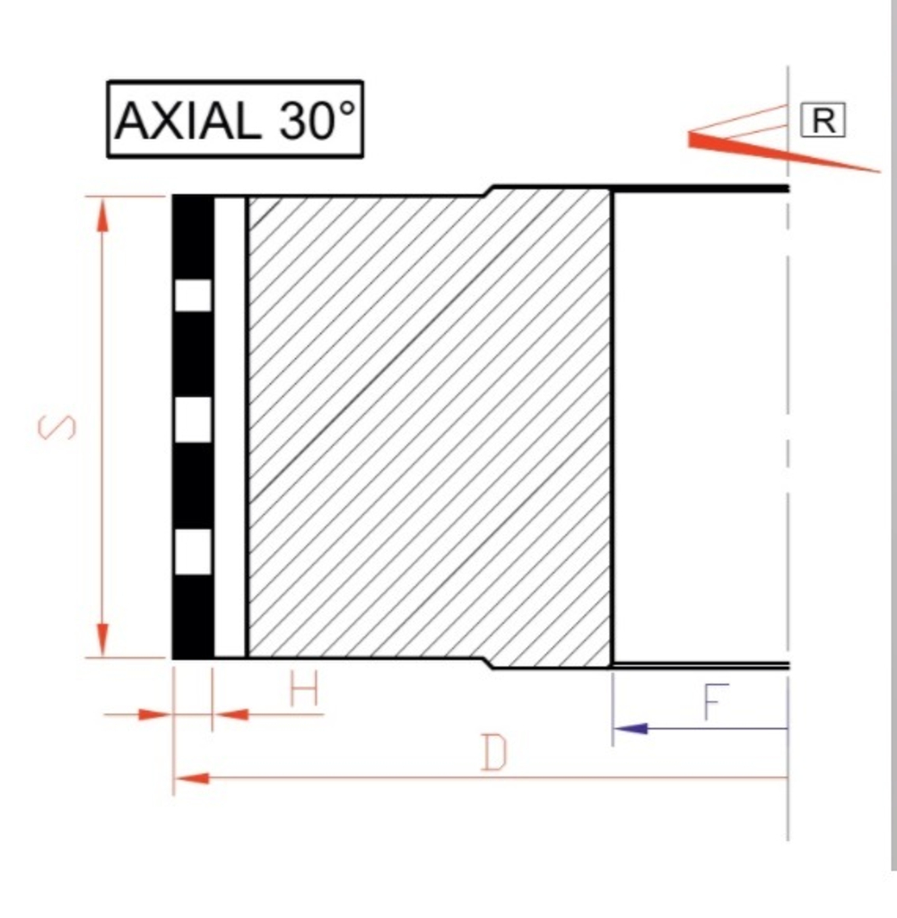 PCD фреза фуговальная D.100x50x30 +2CH 8x4 2+2 DIV.30°ASS. Z=12 DIA H3 LH