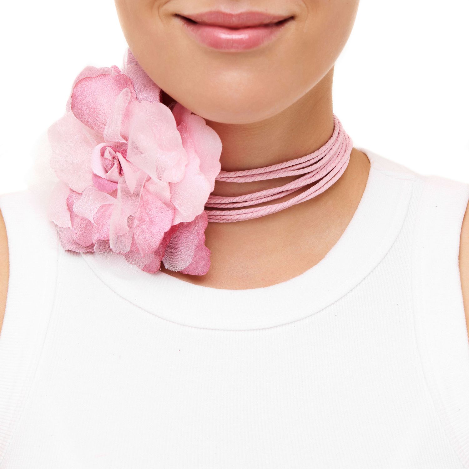 Колье Tie Dye Flower Necklace - Pink