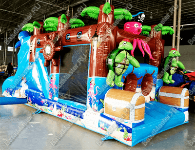 Коммерческий надувной батут "Пират-осьминог"