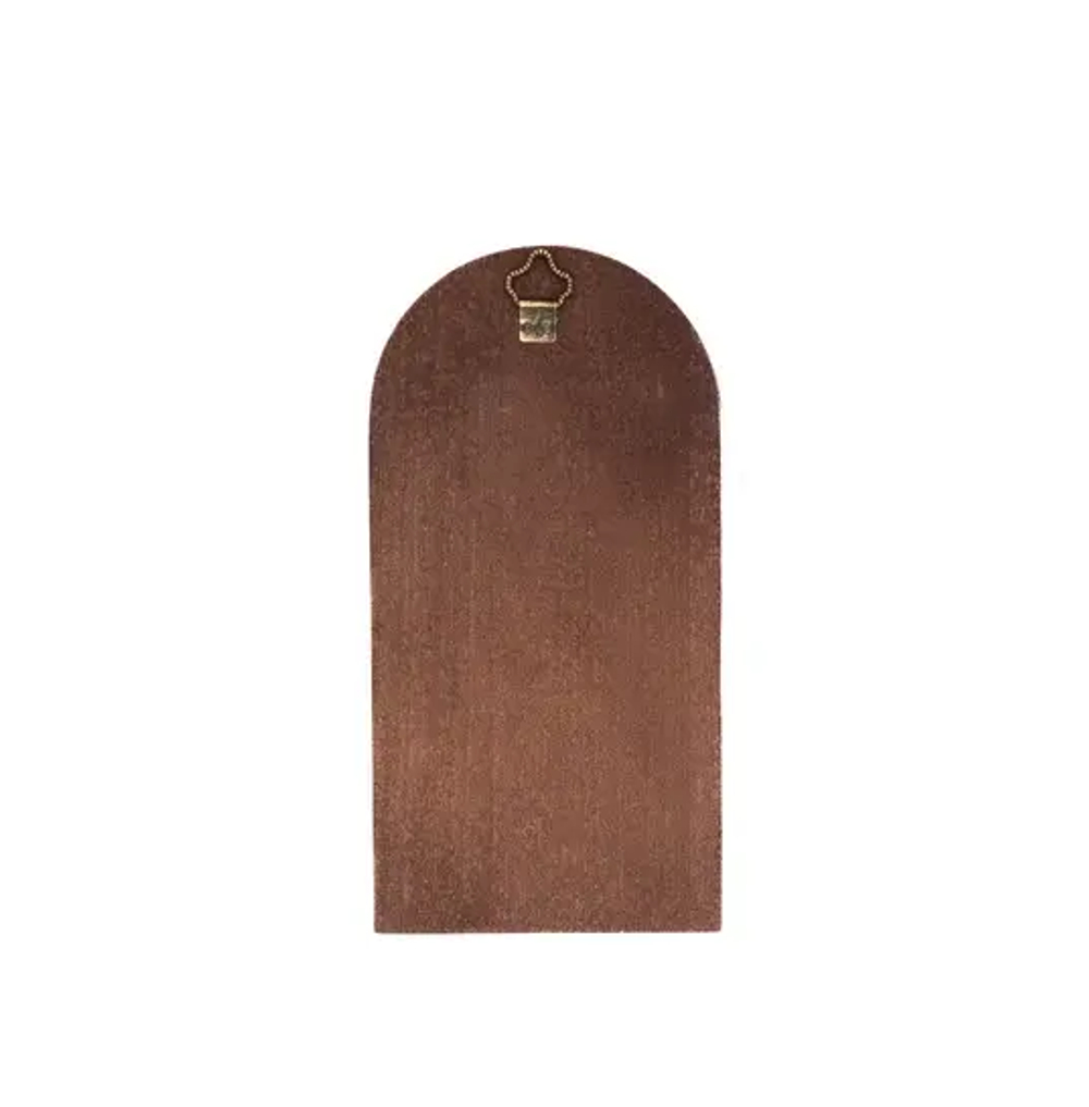 Арочная икона святой Ксении Петербургской в окладе. Дерево. Размер 15,4х7,9