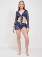 купальник раздельный 3 в 1 с накидкой и повязкой на голову