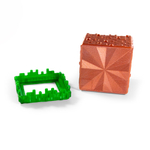 Подставка для карандашей "Minecraft" Майнкрафт в виде травяного блока, 3D печать, 8х7.5х7.5см, медно-зеленый