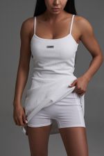 Платье теннисное Rib White