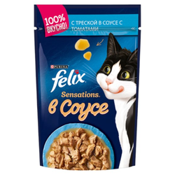 Влажный корм FELIX для котят индейка в соусе со вкусом бекона 75 гр