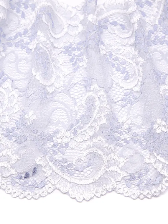 03-158 Кружево эластичное 22 см, айвори/голубой