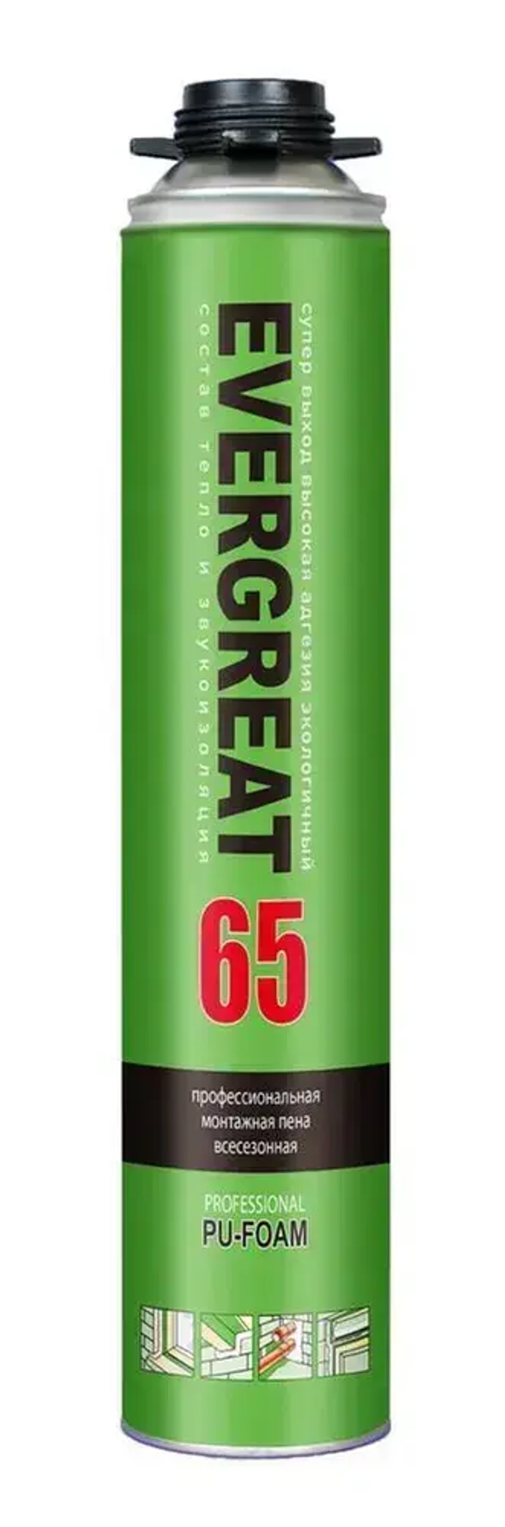 EVERGREAT Профессиональная монтажная пена Всесезонная 750 мл