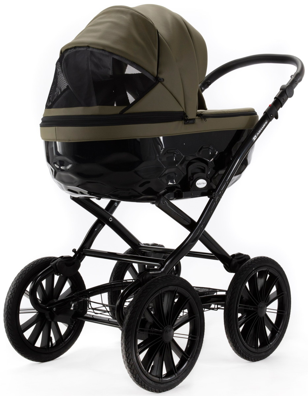 Детская коляска Adamex Chantal Retro Deluxe 2 в 1 C-SA21 (ХАКИ КОЖА)