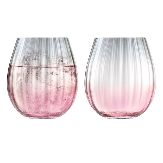 Набор из 2-х низких стаканов Dusk 425 мл розово-серый