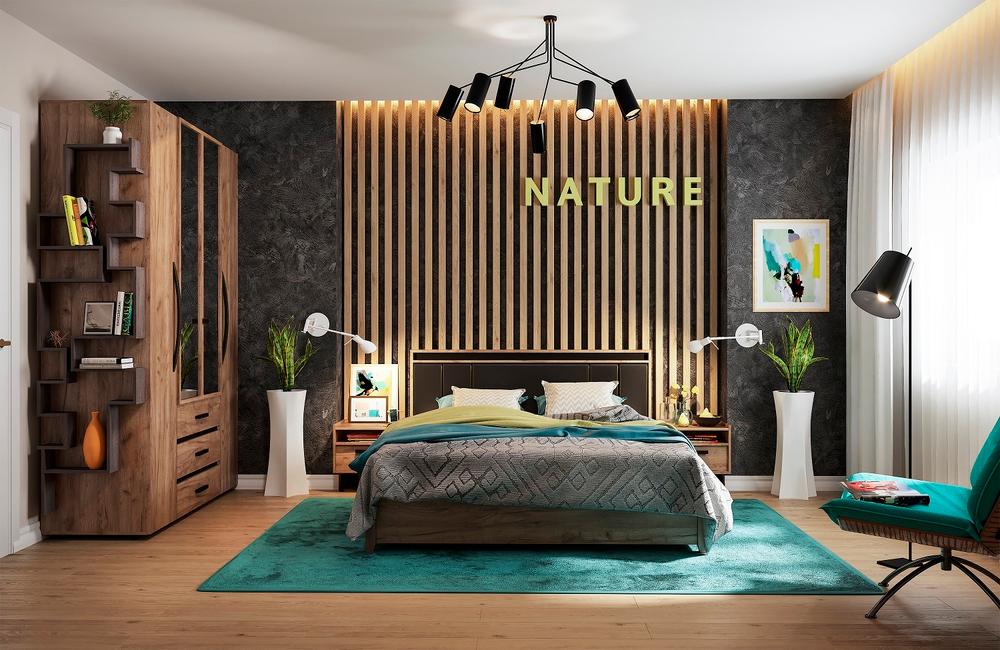 Тумба прикроватная с ящиком Nature 41, дуб табачный