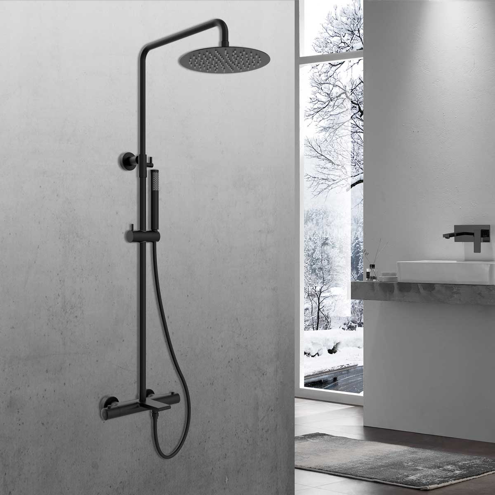 Душевая стойка Vincea Vogue VSFS-1V1TMB термостатическая, черный