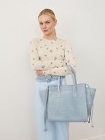 БАЗОВЫЙ ТОНКИЙ РЕМЕНЬ С МЯТОЙ ПРЯЖКОЙ ЗАМША ГОЛУБОЙ