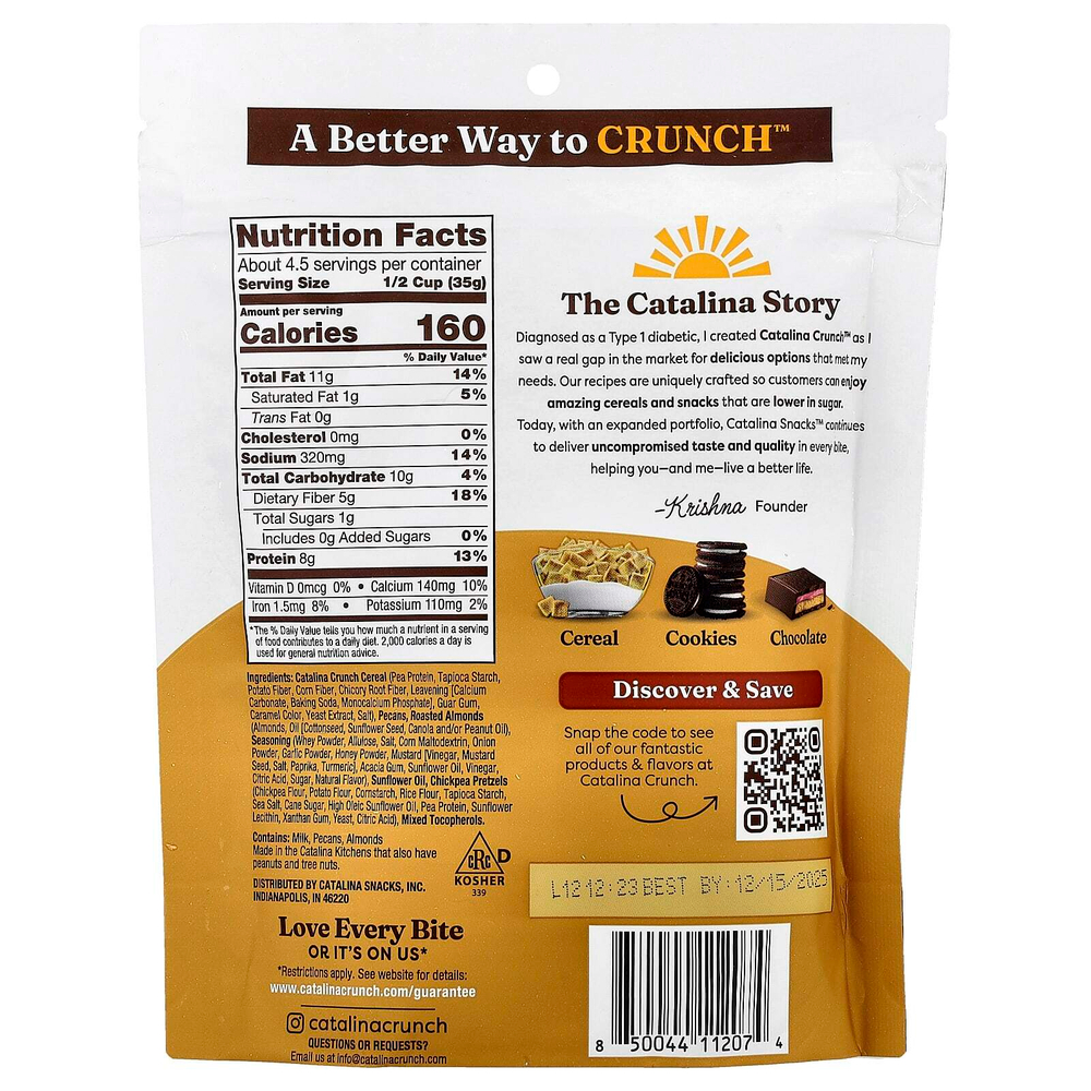 Catalina Crunch, Crunch Mix, медовая и горчица, 148 г (5,25 унции)