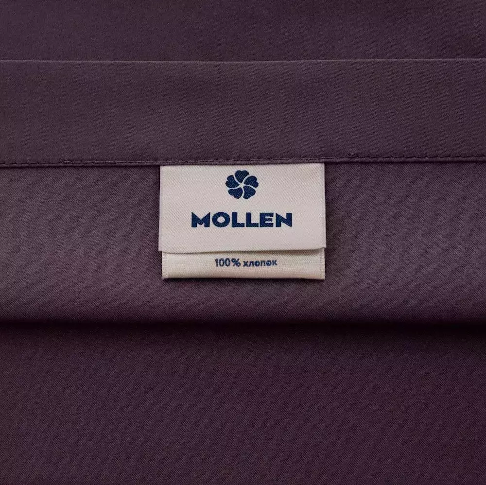 Постельное белье семейное Mollen ежевично-черное