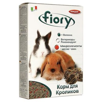 Корм для кроликов гранулированный FIORY Pellettato, вакуумная упаковка, коробка 850 г
