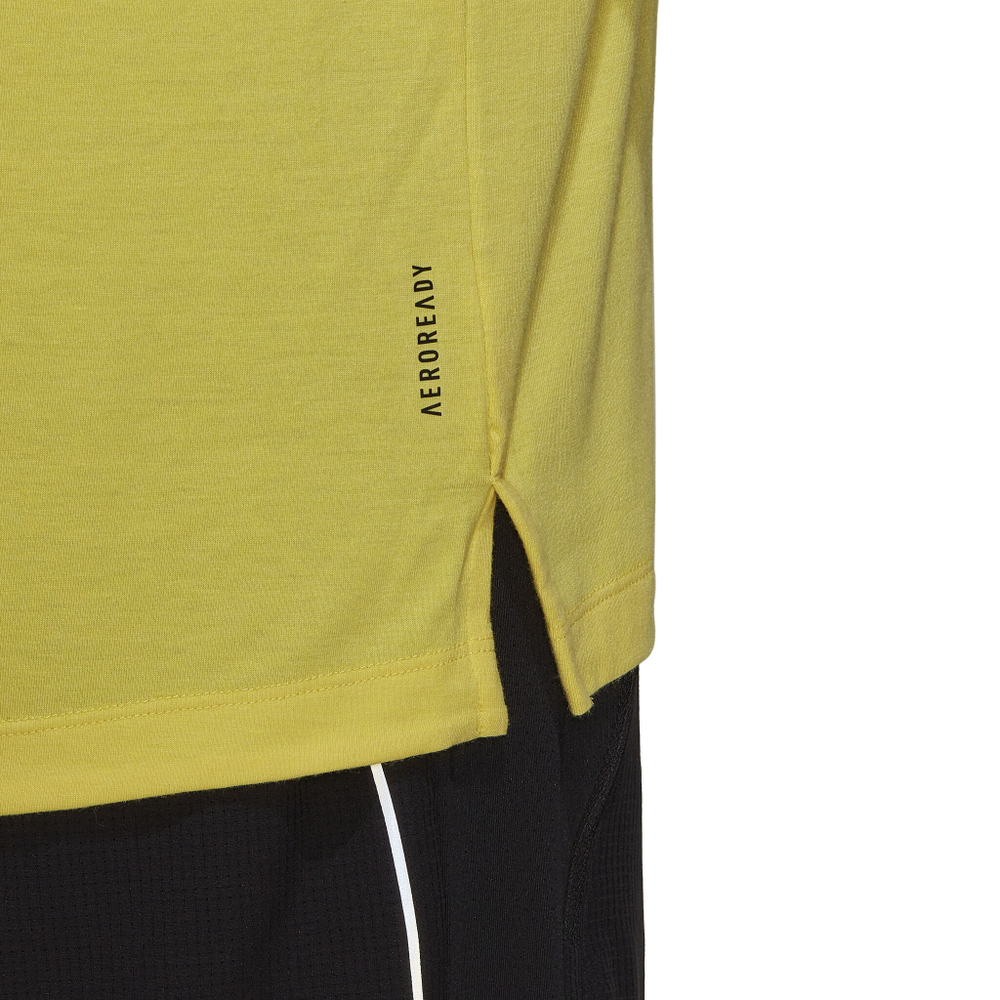 Мужское теннисное поло adidas Icons 3 BAR T-Shirt Men - Yellow