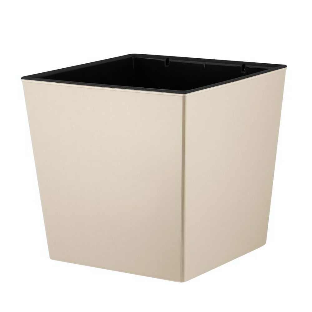 Горшок для цветов InGreen London CUBE 250 х 250 мм, 11,6 л c дренаж. вставкой калифорнийский миндаль