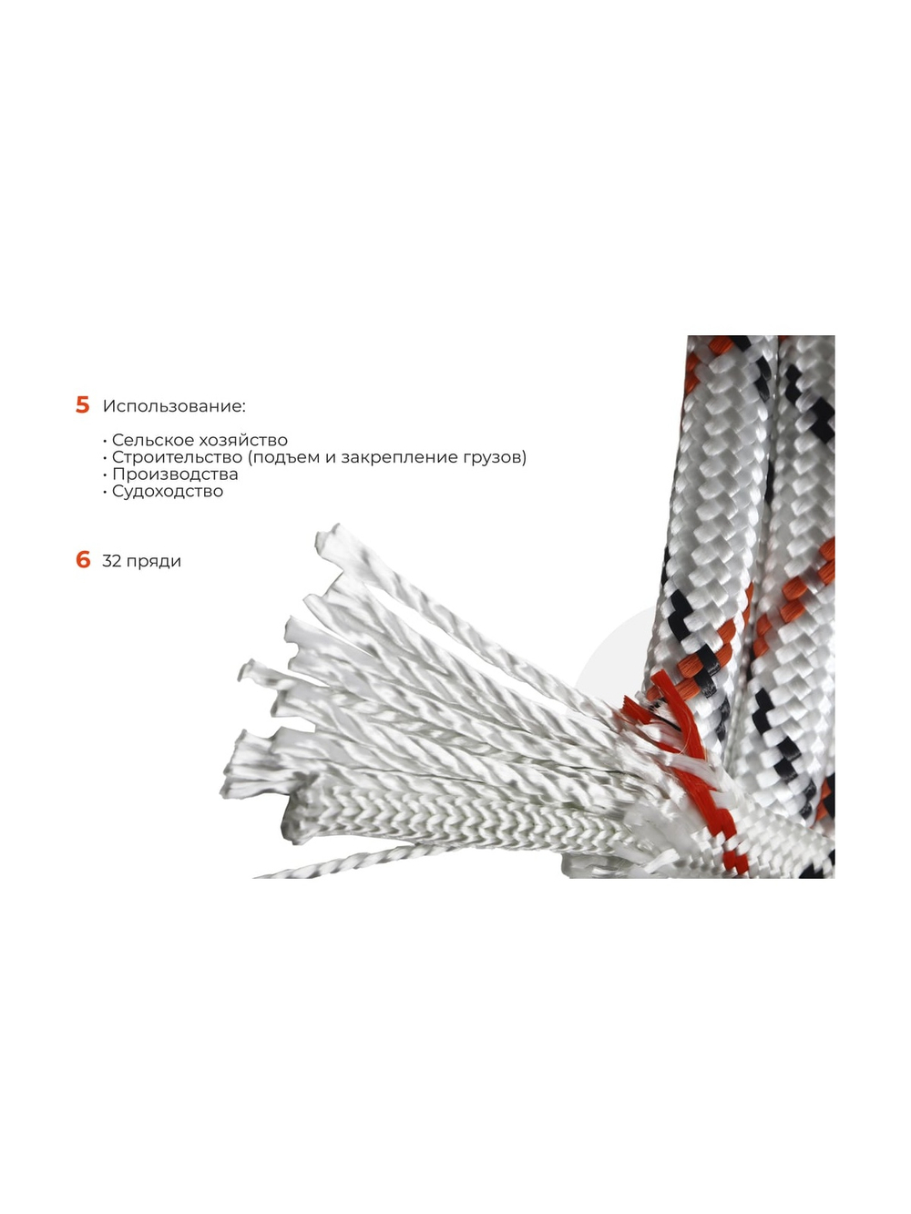 Плетеная веревка Gigant п/а, 32 пряди, 12 мм х 100 м HRS-10