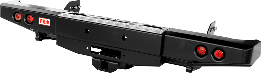 Бампер силовой задний Mitsubishi L200 2005-2015 (1350 мм) с площ. под леб, квадр. под фаркоп и фонарями РИФ